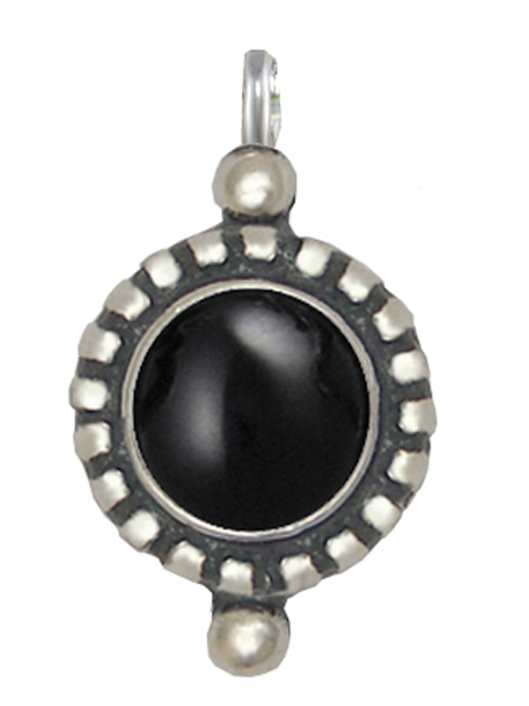 Sterling Silver Little Black Onyx Pendant Necklace